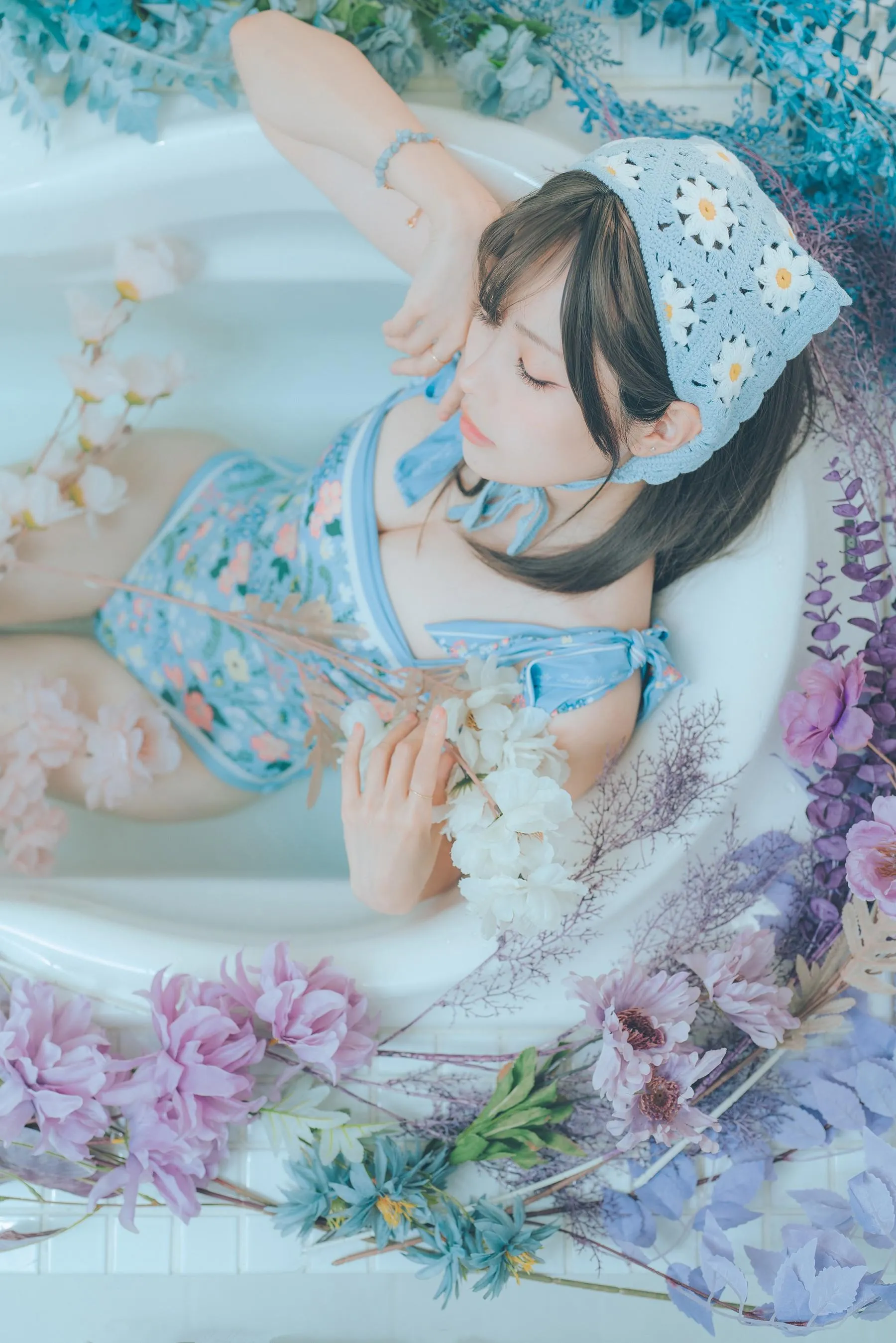 ElyEE子 – NO.122 2023.august D-復古水藍花 Vintage Aqua Blossom [39P]插图3